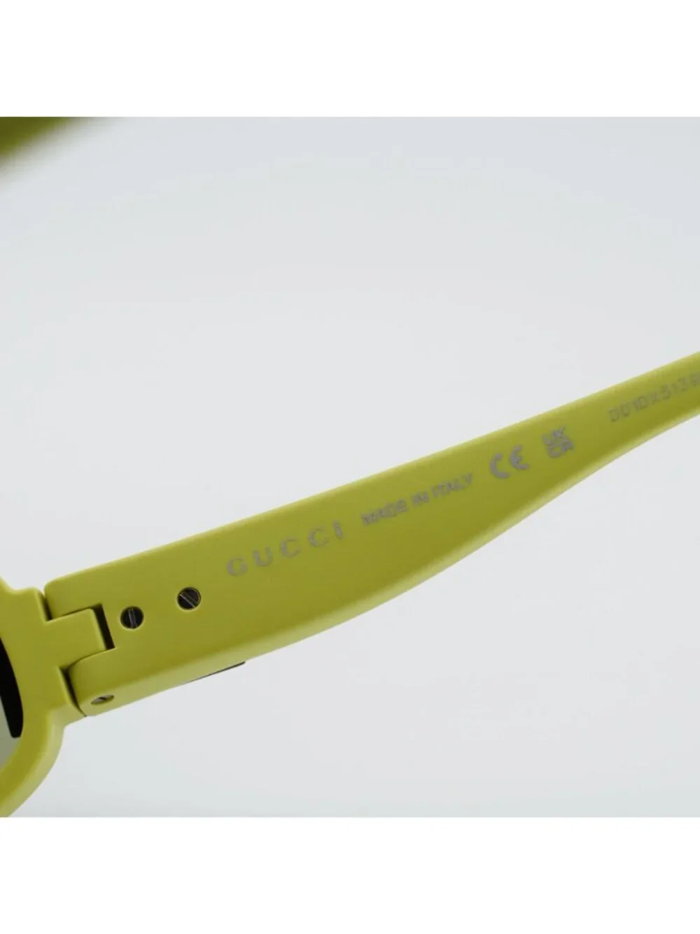 Gucci GG2011S 002 Sunglasses Acid Green Geometric Frame, Green Lenses